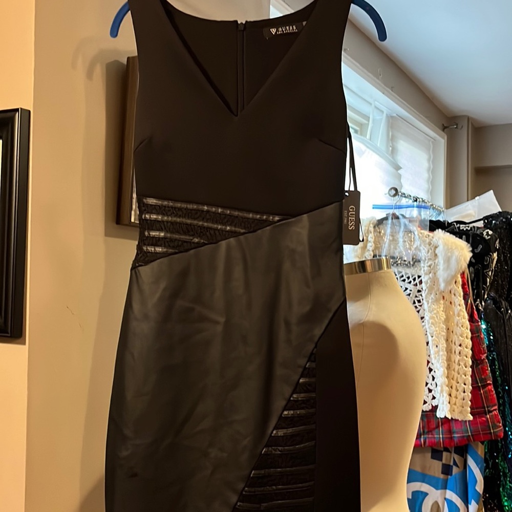 Guess Black /Leather Dress NWT size 0.